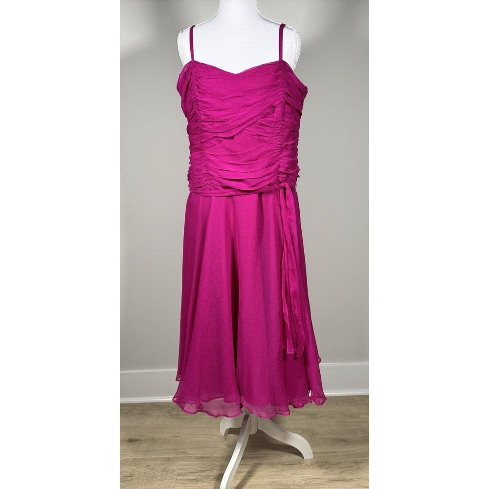 Vintage Monsoon Hot Pink Silk Cocktail Dress NWT US 14 UK 18 Detachable‎ Straps